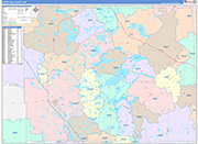Otter Tail County Wall Map Color Cast Style